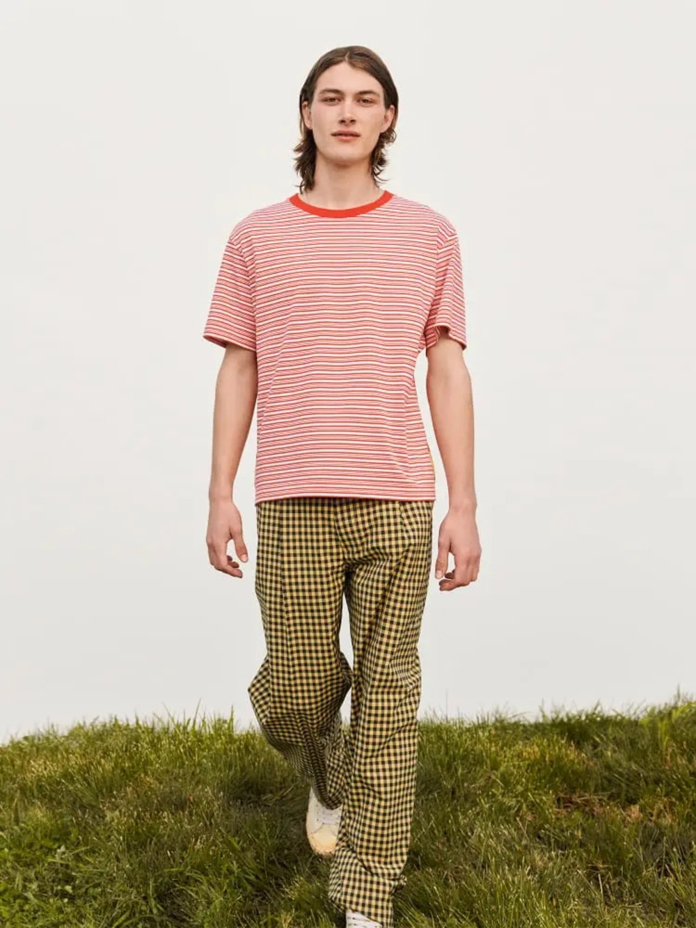 Marni x Uniqlo Border‎ Striped Cotton Crewneck T-Shirt Unisex Oversized Large